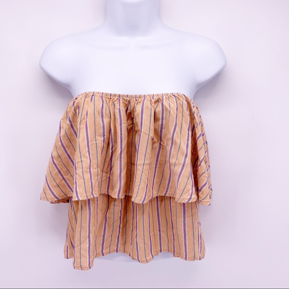 Kimchi Blue Striped Off Shoulder Summer Top Size XS